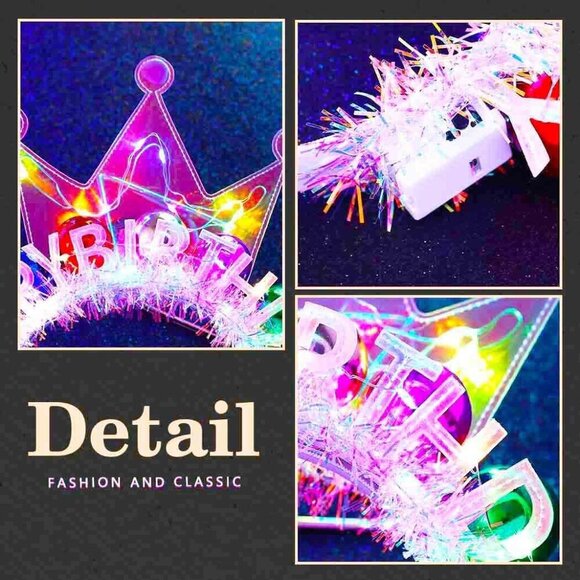 Light Up Birthday Crown Headband Glow Ball Hair Bands Sparkly Party Accessory main image 4